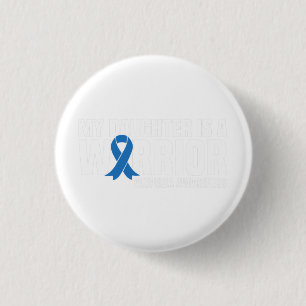 Chapa Redonda De 2,5 Cm Mi hija es un guerrero de la cinta azul Alopecia