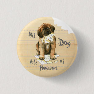 Chapa Redonda De 2,5 Cm Mi Leonberger Ate Mi Casa