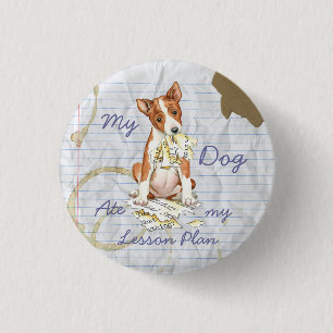 Chapa Redonda De 2,5 Cm Mi plan de clases de Basenji Ate My Lesage