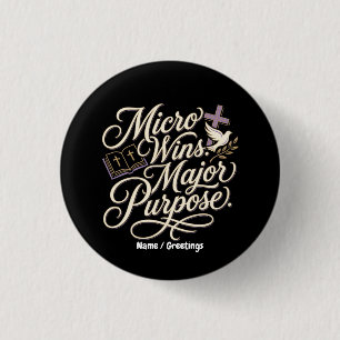 Chapa Redonda De 2,5 Cm Micro Victorias Propósito Principal Fe Inspiradora