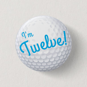 Chapa Redonda De 2,5 Cm Mini Golf Balls Fiesta de Cumpleaños Niños Azul