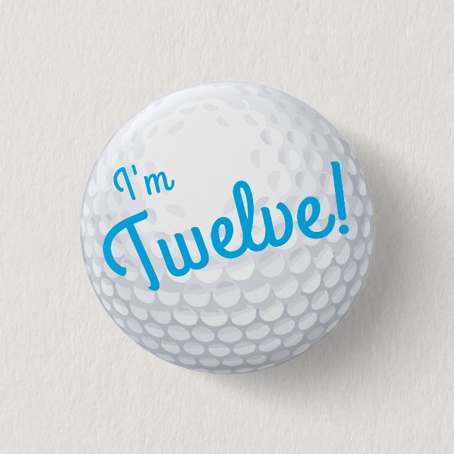 Chapa Redonda De 2,5 Cm Mini Golf Balls Fiesta de Cumpleaños Niños Azul (Anverso)