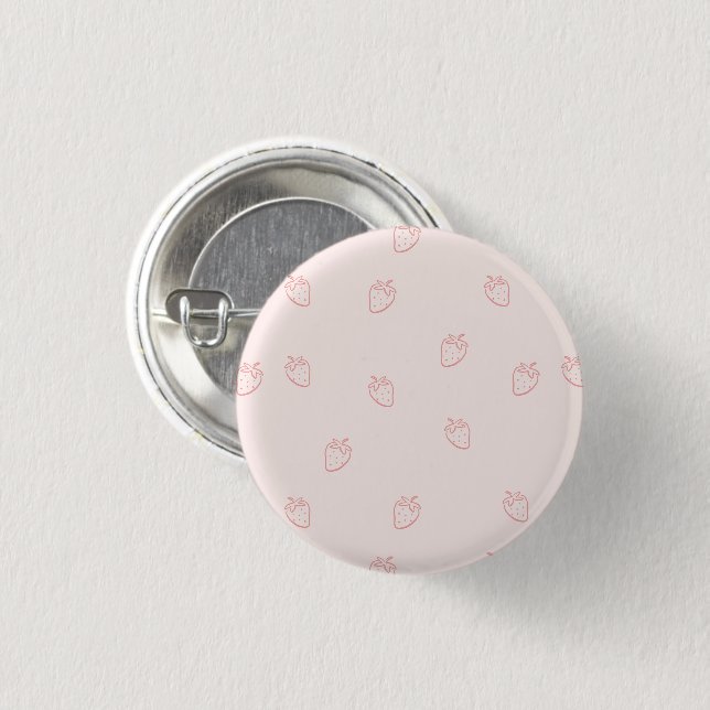 Chapa Redonda De 2,5 Cm Minimalismo de Fresa (Anverso y reverso)