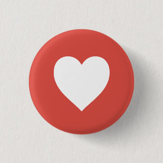 Chapa Redonda De 2,5 Cm Minimalist Heart Icon – Simple Love Symbol Design