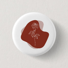 Chapa Redonda De 2,5 Cm Minimalista Abstracto Boho Rosa