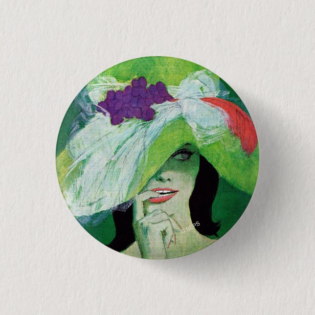 Chapa Redonda De 2,5 Cm Mirando hacia otro lado (Anverso)