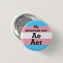 Chapa Redonda De 2,5 Cm Mis pronombres son: Ae Aer - Bandera Trans