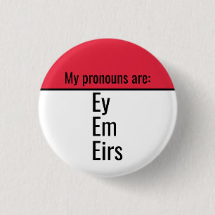 Chapa Redonda De 2,5 Cm Mis pronombres son Ey Em Eirs
