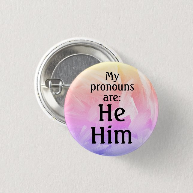 Chapa Redonda De 2,5 Cm Mis pronósticos son: Él (Anverso y reverso)