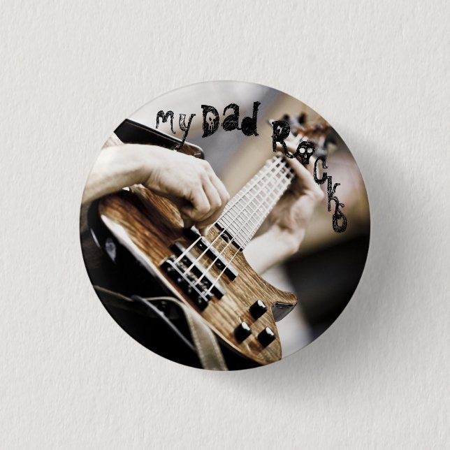 Chapa Redonda De 2,5 Cm Mis rocas del papá (Anverso)