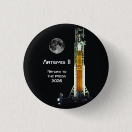 Chapa Redonda De 2,5 Cm Misión Artemis II a la Luna