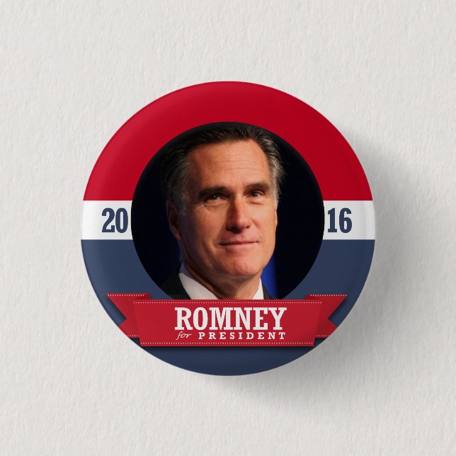 CHAPA REDONDA DE 2,5 CM MITT ROMNEY 2016 (Anverso)