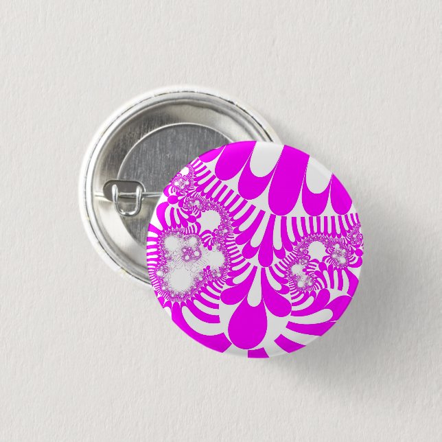 Chapa Redonda De 2,5 Cm Mod rosa y blanco (Anverso y reverso)