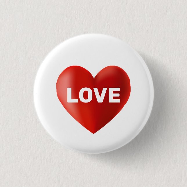 Chapa Redonda De 2,5 Cm Modern LOVE Text and Heart (Anverso)