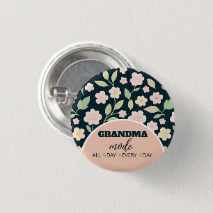 Chapa Redonda De 2,5 Cm Modern Pink Wildflowers Pattern