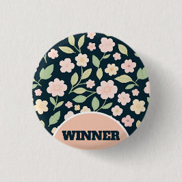 Chapa Redonda De 2,5 Cm Modern Pink Wildflowers Pattern