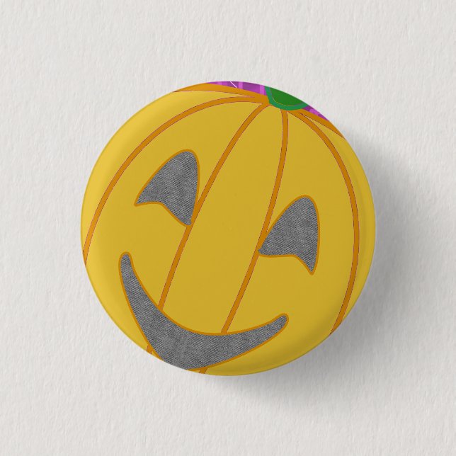Chapa Redonda De 2,5 Cm Modern Pumpkin Button (Anverso)