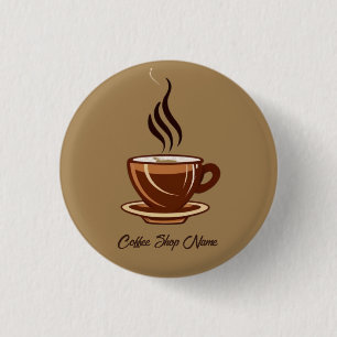 Chapa Redonda De 2,5 Cm Moderna tienda profesional Minimal Coffee Shop