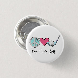 Chapa Redonda De 2,5 Cm Moderna y elegante Peace Love Golf Woman Golfer