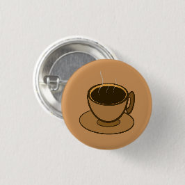 Chapa Redonda De 2,5 Cm Moderno café café marrón de mediados de siglo