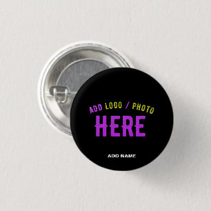 CHAPA REDONDA DE 2,5 CM MODERNO ESTILIZADO PERSONALIZABLE NEGRO VERIFICADO