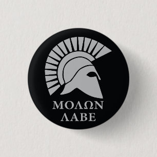 Chapa Redonda De 2,5 Cm Molon Labe, viene tomarles vers01