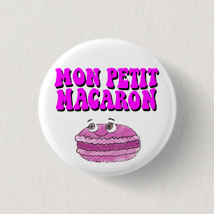 Chapa Redonda De 2,5 Cm Mon Petit Macaron Retro Groovy Textos