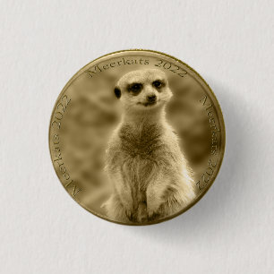 Chapa Redonda De 2,5 Cm Moneda de Golden Meerkat 2022, placa Gorra
