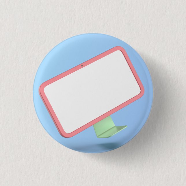 Chapa Redonda De 2,5 Cm monitor de equipo de estilo personalizado (Anverso)