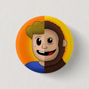 Chapa Redonda De 2,5 Cm Monkey Wolf Pin