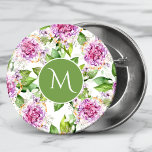 Chapa Redonda De 2,5 Cm Monograma Bonito Morado Verde Acuarela Floral<br><div class="desc">Botones florales de color morado verde Bonito monograma con un diseño floral de color bonito morado y agua verde con un monograma personalizado en el centro. Personalice editando el texto en el cuadro de texto proporcionado. Diseñado por ©Evco Studio www.zazzle.com/store/evcostudio</div>
