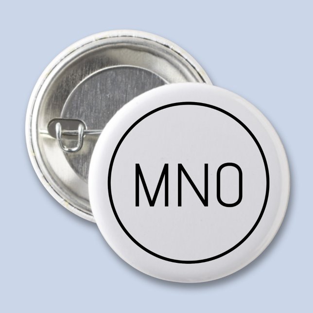 Chapa Redonda De 2,5 Cm Monograma inicial simple (Simple monogram initial personalized minimalist button)