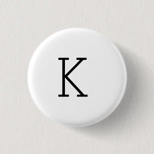 CHAPA REDONDA DE 2,5 CM MONOGRAMA MÍNIMO SENCILLO NOMBRE PERSONALIZADO KEY