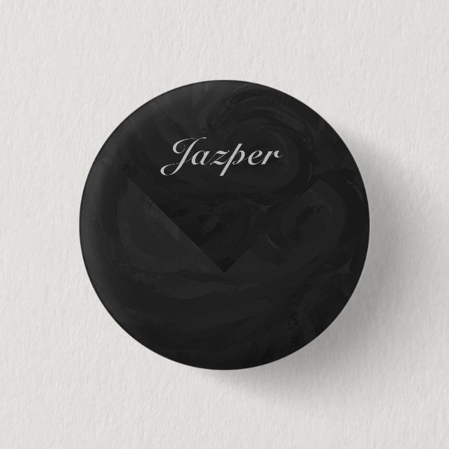 Chapa Redonda De 2,5 Cm Monograma negro Kohl personalizado (Anverso)