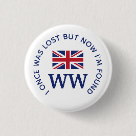 Chapa Redonda De 2,5 Cm Monograma personalizado Union Jack