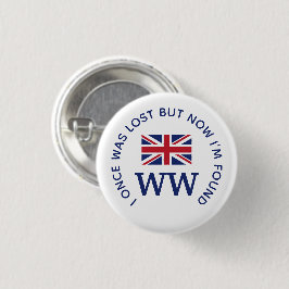 Chapa Redonda De 2,5 Cm Monograma personalizado Union Jack