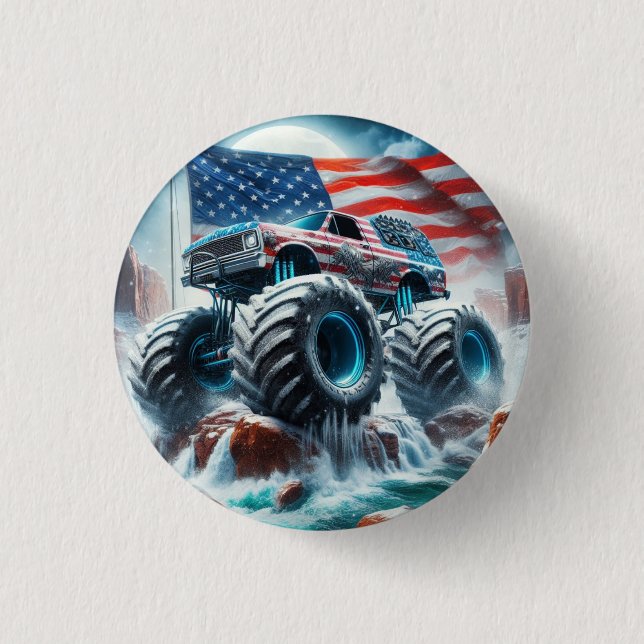 CHAPA REDONDA DE 2,5 CM MONSTER TRUCK BADGE (Anverso)