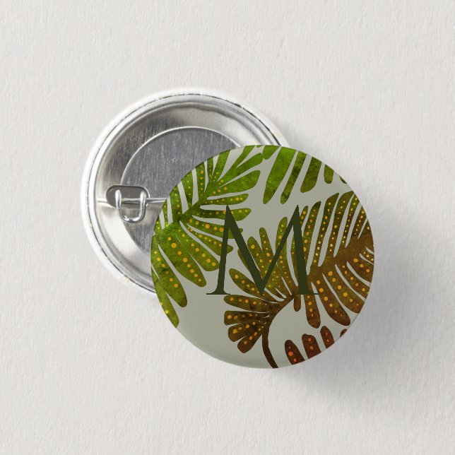 Chapa Redonda De 2,5 Cm Monstera (Anverso y reverso)