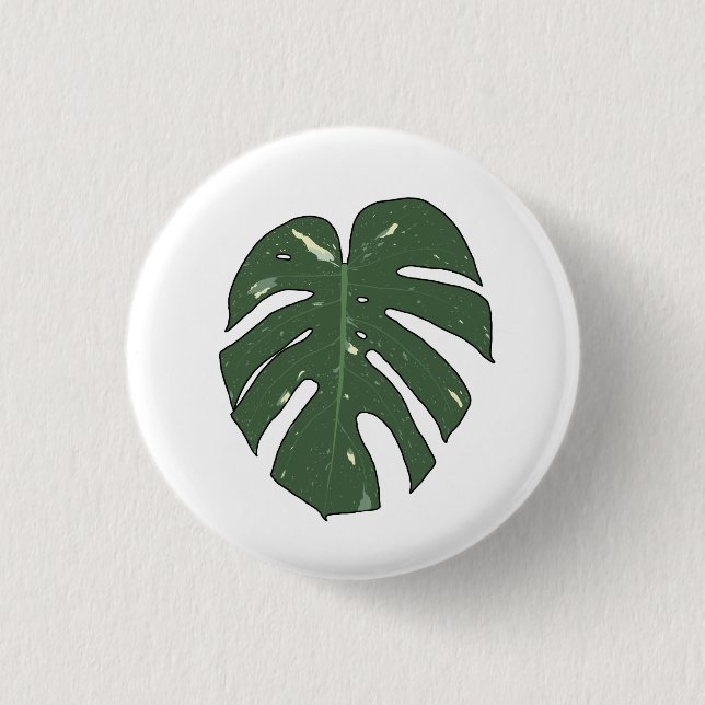 Chapa Redonda De 2,5 Cm Monstera Thai Constellation (Anverso)