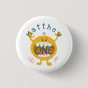 Chapa Redonda De 2,5 Cm Monstruo amarillo lindo personalizable