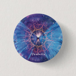 Chapa Redonda De 2,5 Cm Morfo mariposa / Galaxia Mandala