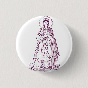 Chapa Redonda De 2,5 Cm mosaico griego de Santa Inés de Roma