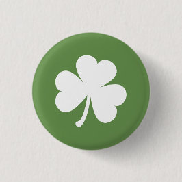 Chapa Redonda De 2,5 Cm Moss Green con Shamrock irlandés