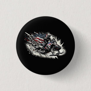 Chapa Redonda De 2,5 Cm Motonieve Motonieve Bandera de la Libertad Manga L
