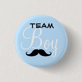 Chapa Redonda De 2,5 Cm Muchacho Baby Shower del equipo del bigote