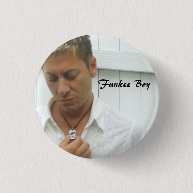 Chapa Redonda De 2,5 Cm Muchacho de Funkee (Anverso)