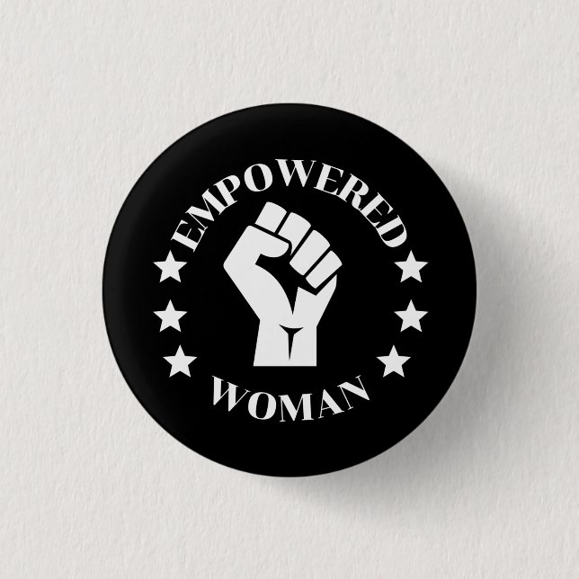 Chapa Redonda De 2,5 Cm Mujer empoderada (Anverso)