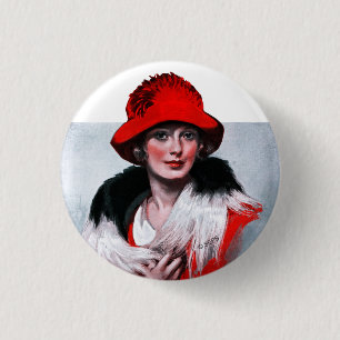 Chapa Redonda De 2,5 Cm Mujer en Red Hat