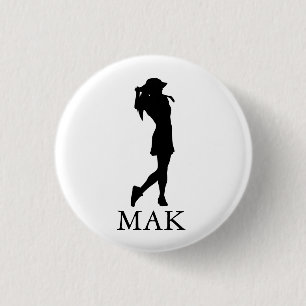 Chapa Redonda De 2,5 Cm Mujer profesional de golf personalizada elegante y