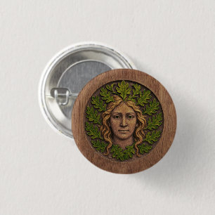 Chapa Redonda De 2,5 Cm Mujer Verde - Madera